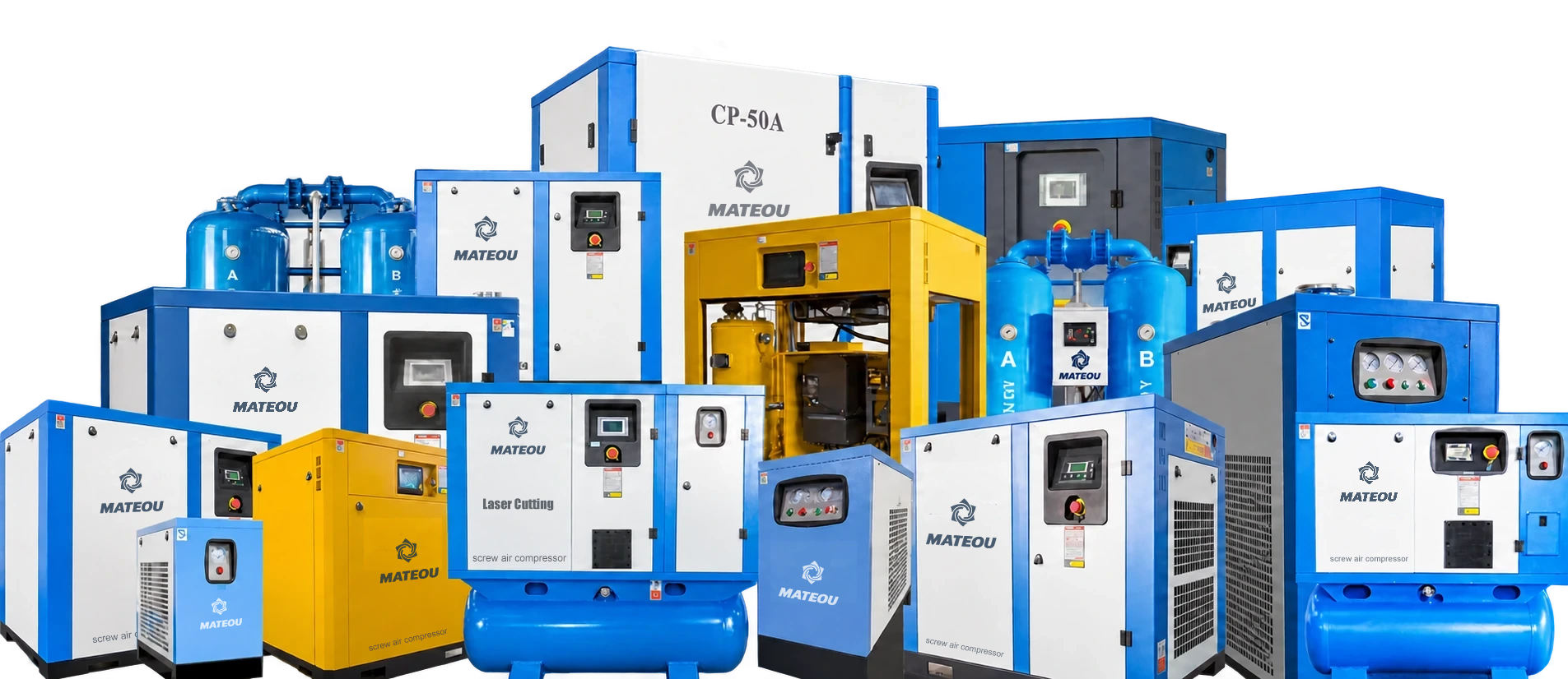 MATEOU screw compressors, integrated air packages and air treatment equipment