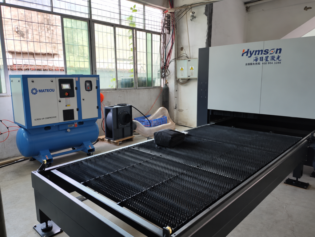 3000W laser cutting case study with an SZG air compressor.